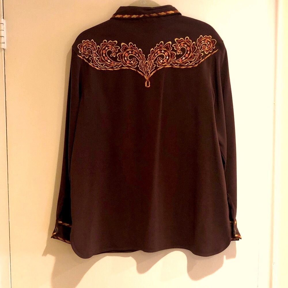 Bob Mackie Wearable Art – Vintage Western Cowgirl Embroidered Shirt/Topper - Picture 2 of 10